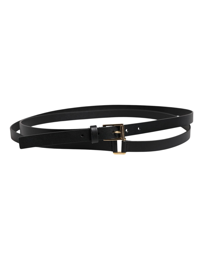 Black Classic Gold Metal Logo Buckle Belt Dolce & Gabbana