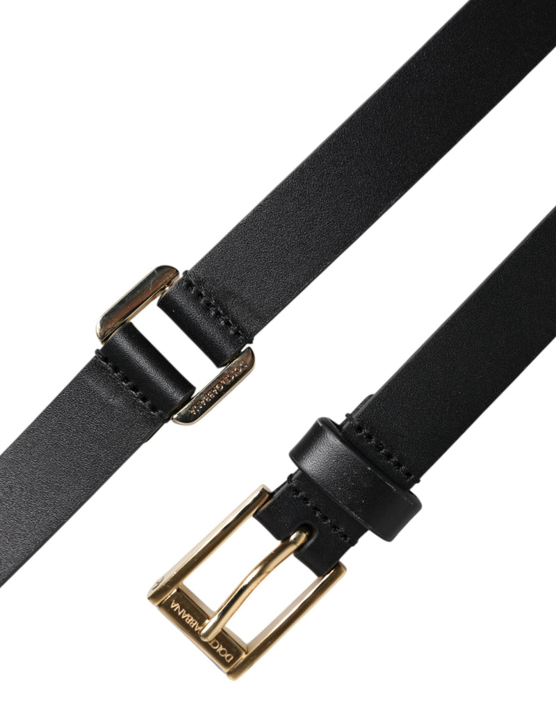 Black Classic Gold Metal Logo Buckle Belt Dolce & Gabbana
