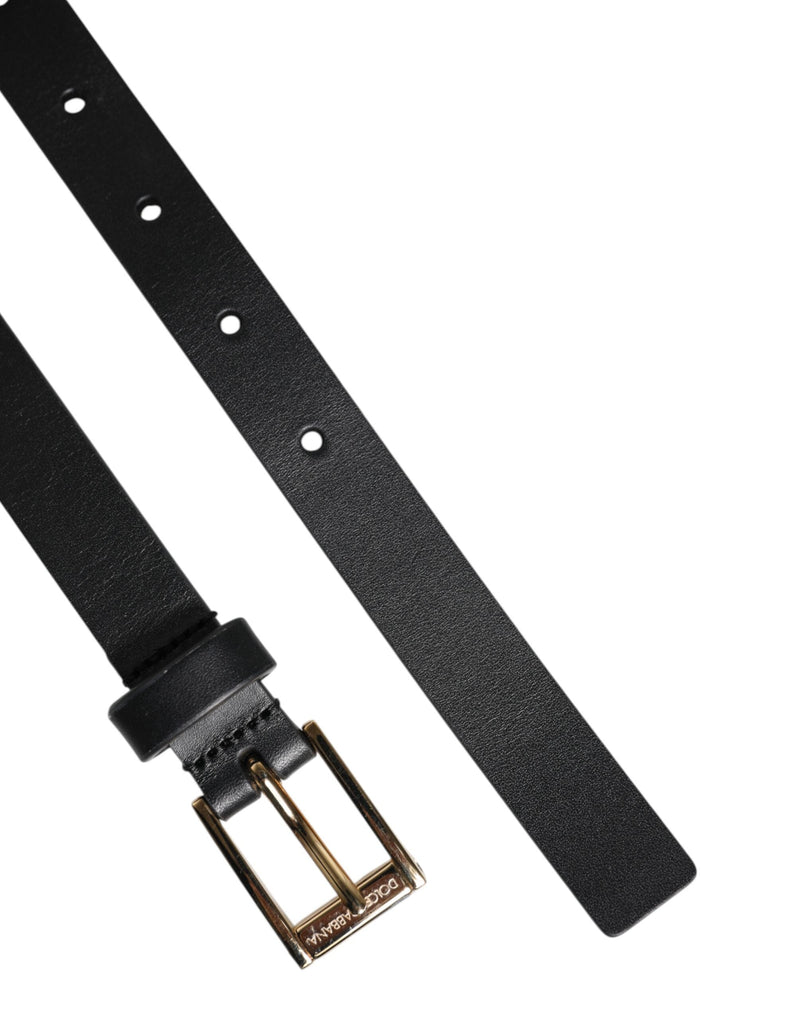 Black Classic Gold Metal Logo Buckle Belt Dolce & Gabbana