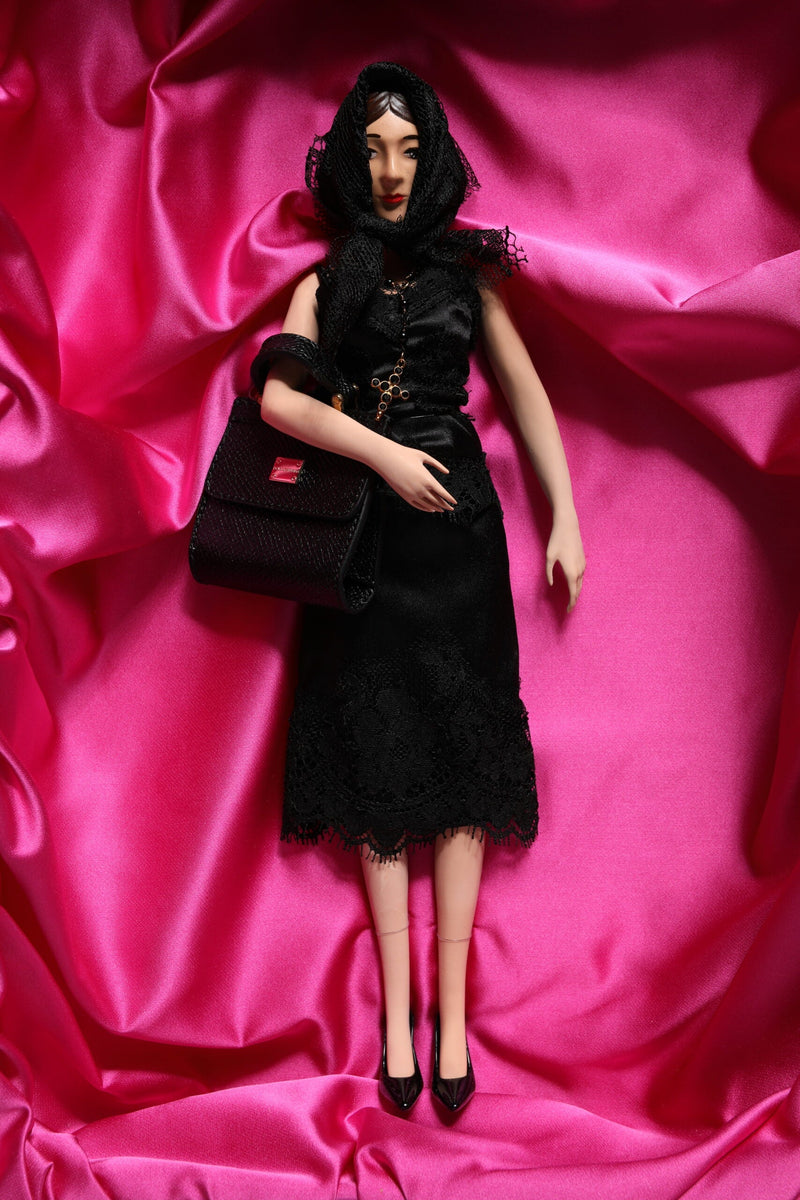Black Dress Ceramic Porcelain Fashion Leather Sicily Dolls Dolce & Gabbana