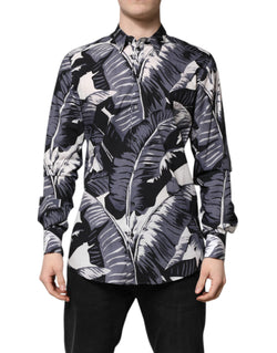 Multicolor GOLD Cotton Banana Leaf Print Shirt Dolce & Gabbana