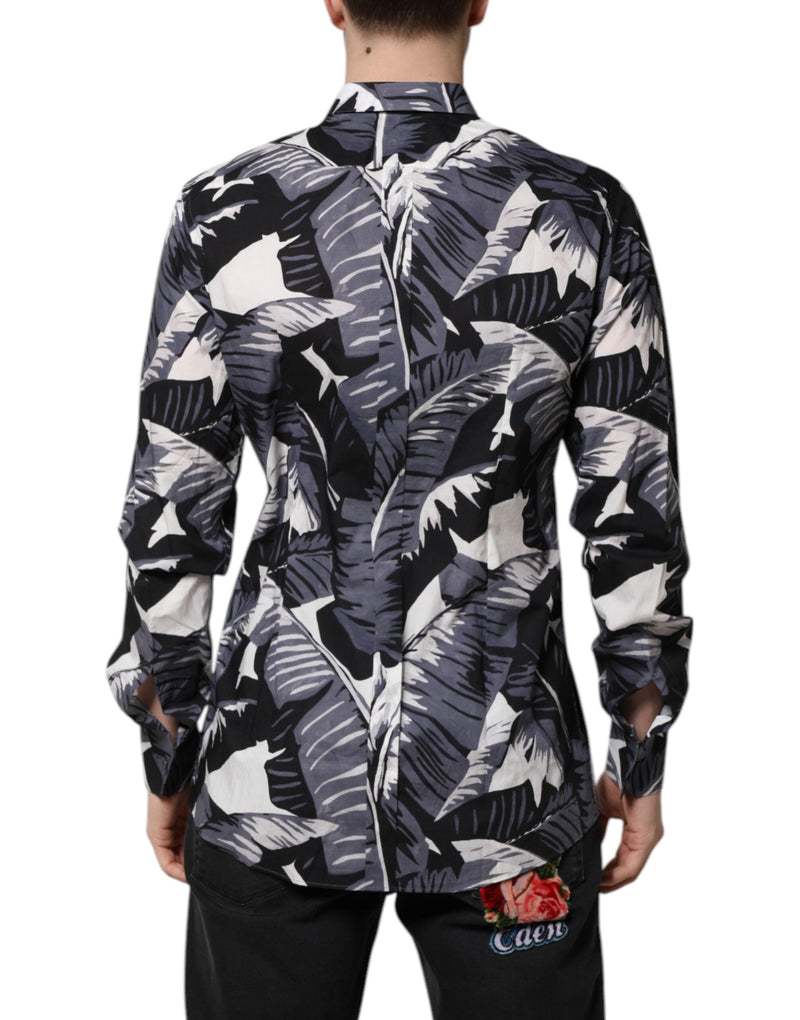 Multicolor GOLD Cotton Banana Leaf Print Shirt Dolce & Gabbana