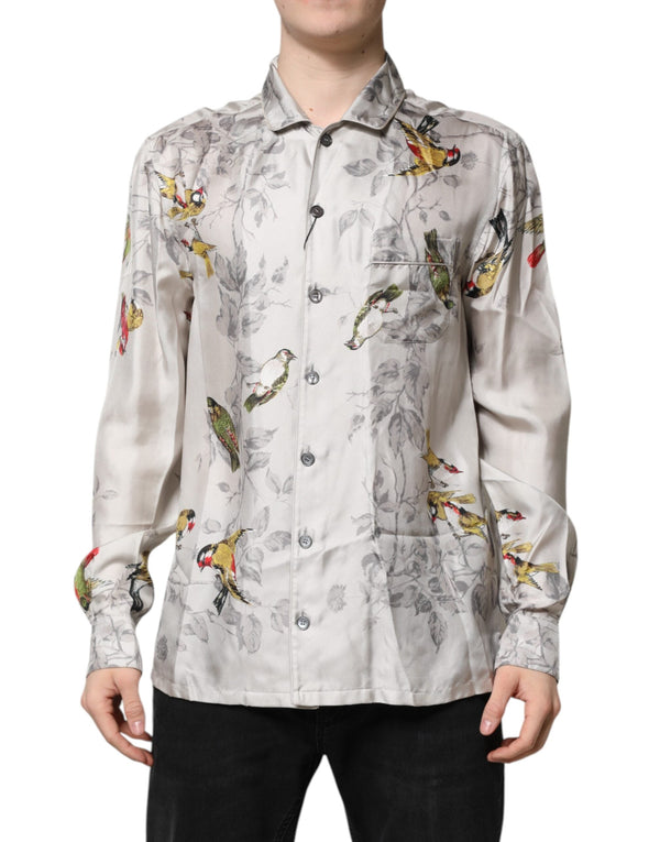 Multicolor Silk Printed Button Down Shirt Dolce & Gabbana
