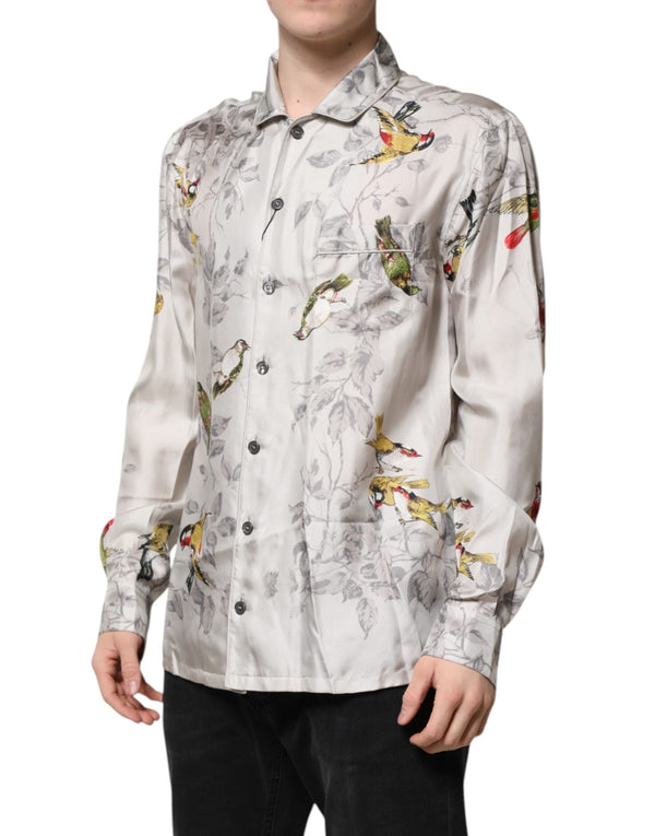 Multicolor Silk Printed Button Down Shirt Dolce & Gabbana