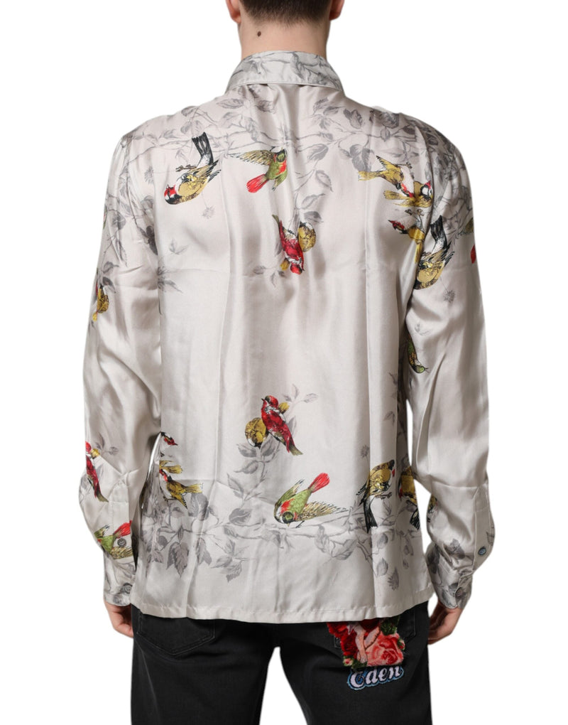 Multicolor Silk Printed Button Down Shirt Dolce & Gabbana