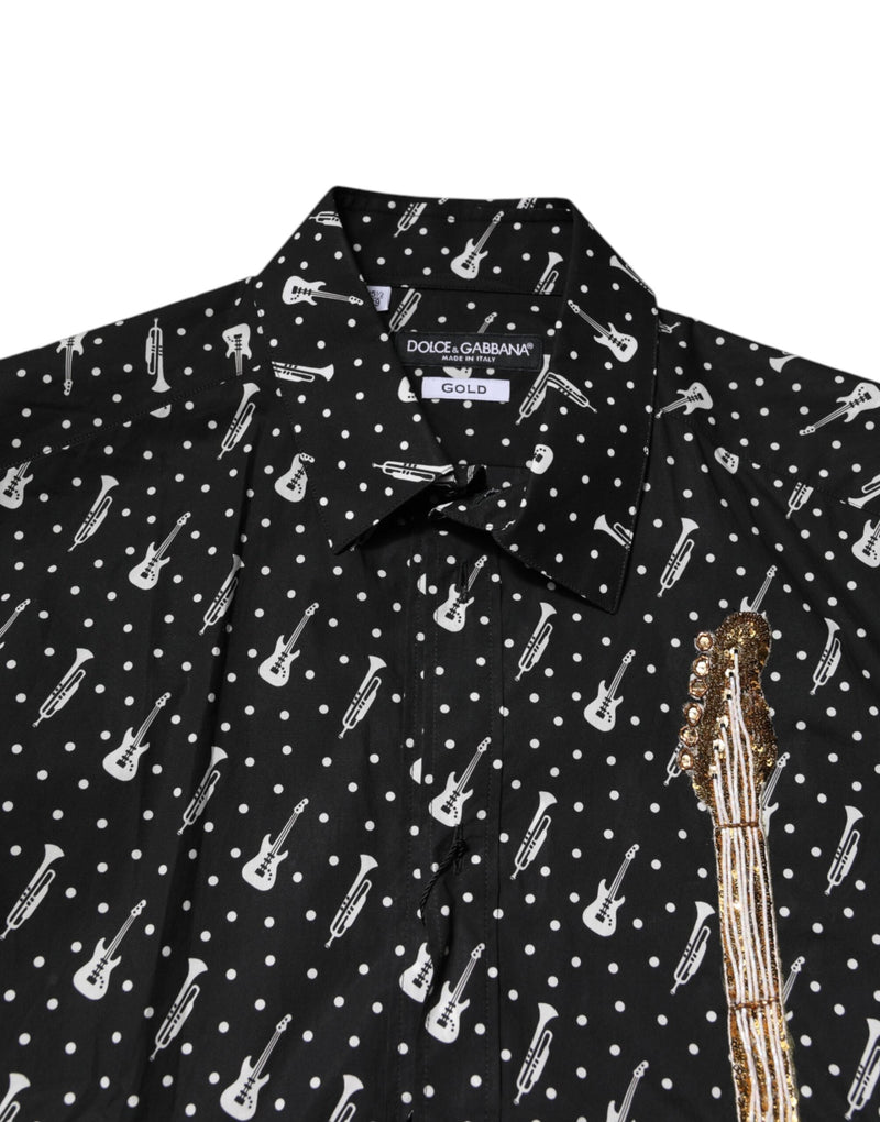 Black GOLD Instrument Embellished Shirt Dolce & Gabbana