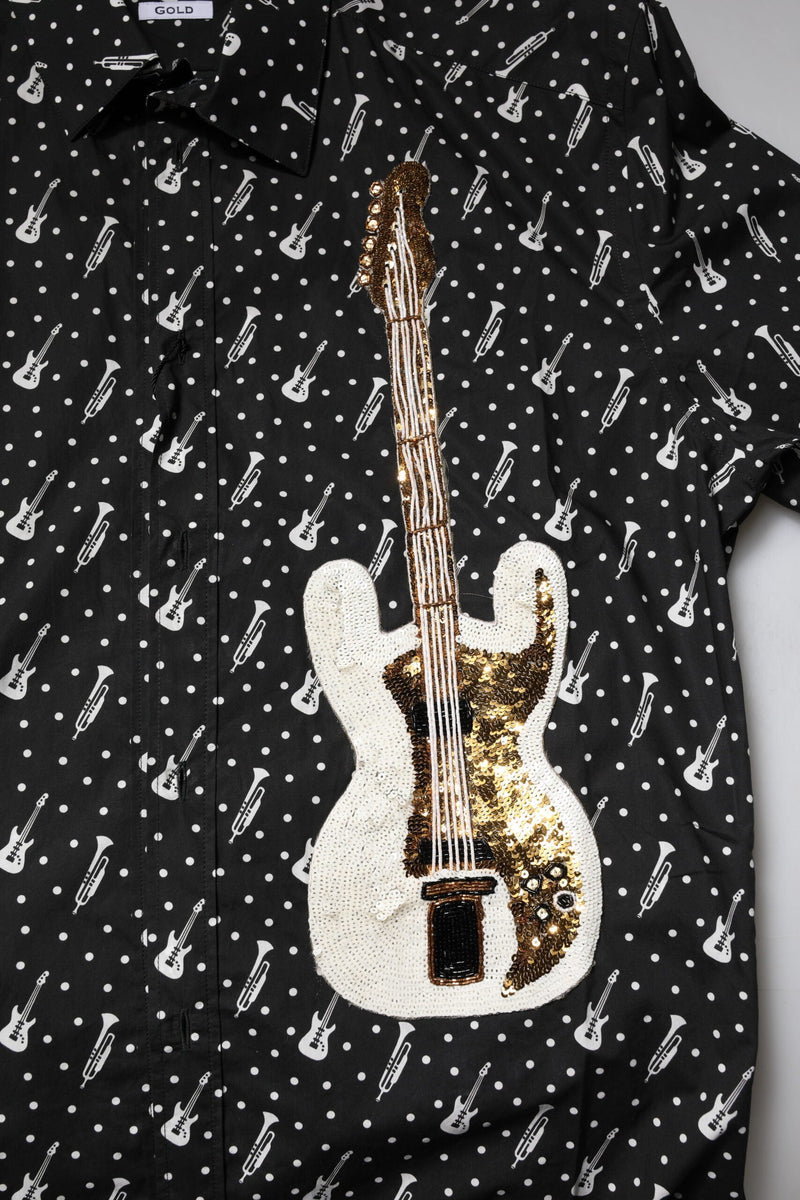 Black GOLD Instrument Embellished Shirt Dolce & Gabbana