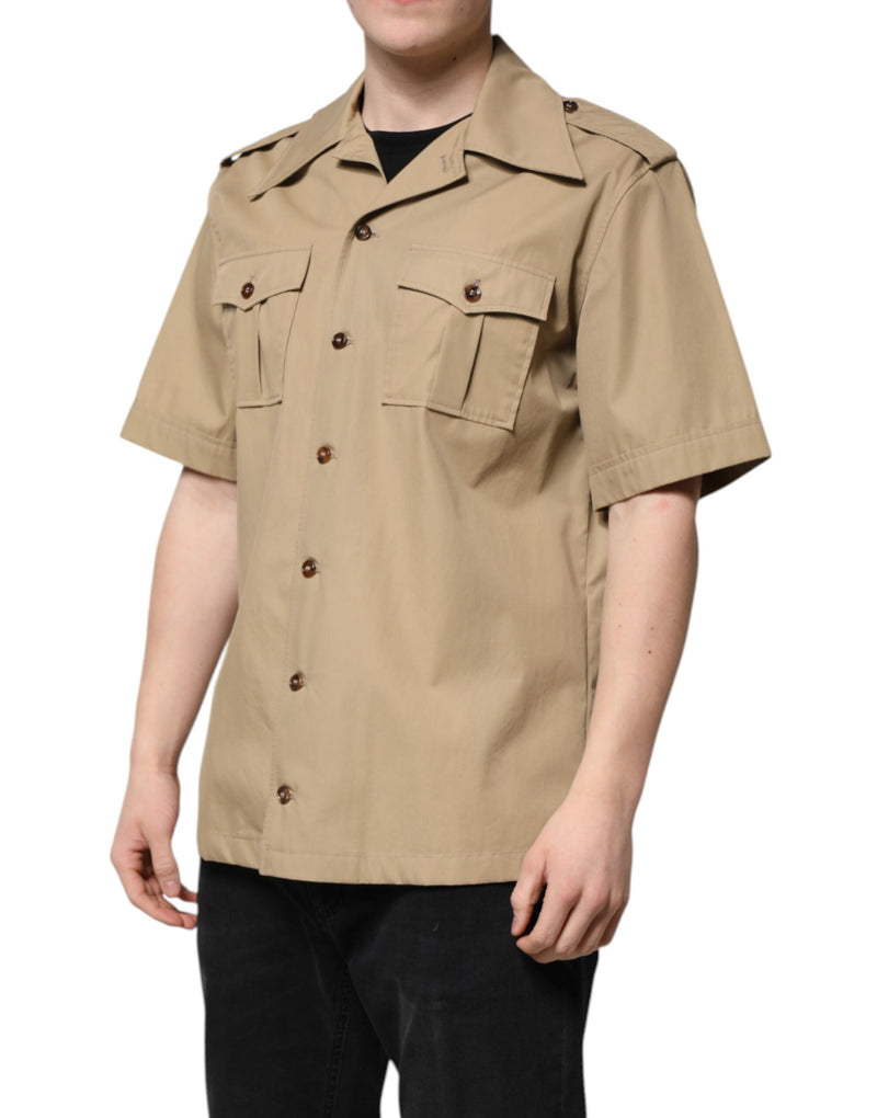 Brown Graphic Print Short Sleeves Shirt Dolce & Gabbana