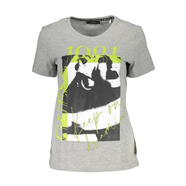 Gray Cotton Unisex T-Shirt Guess Jeans