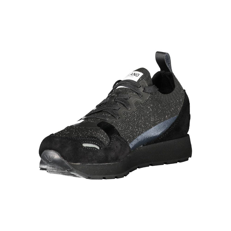 Black Leather Women Sneaker Emporio Armani