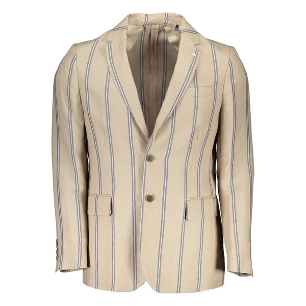 Beige Linen Men Jacket Gant