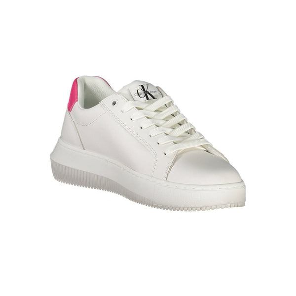 White Leather Women Sneaker Calvin Klein