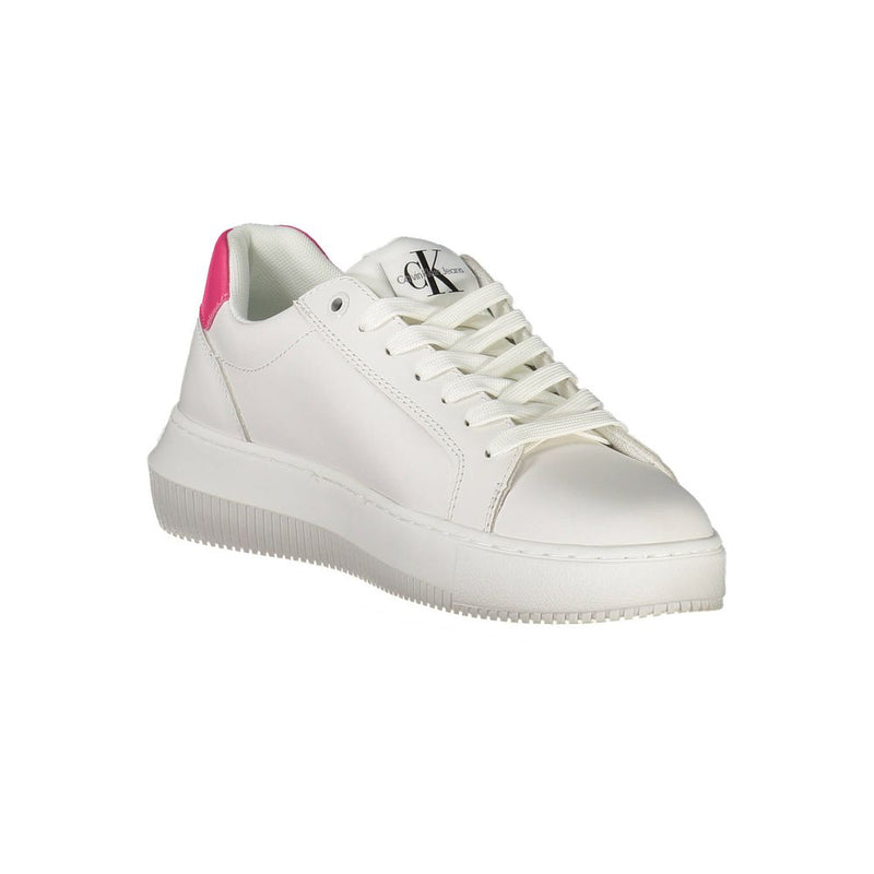 White Leather Women Sneaker Calvin Klein