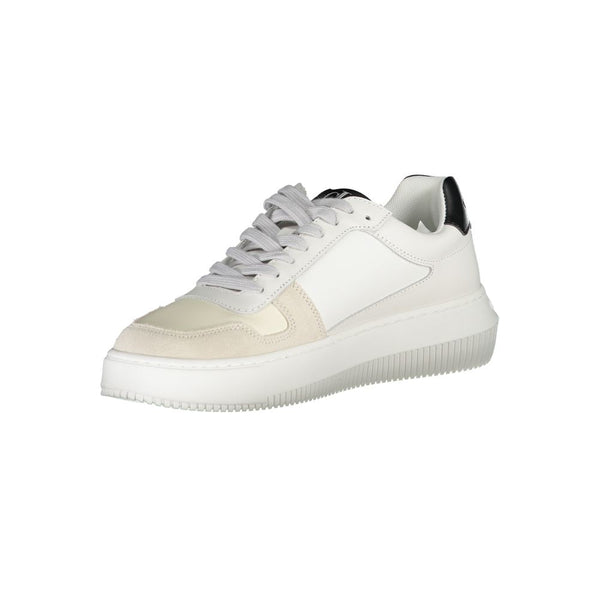 White Polyester Sneaker Calvin Klein