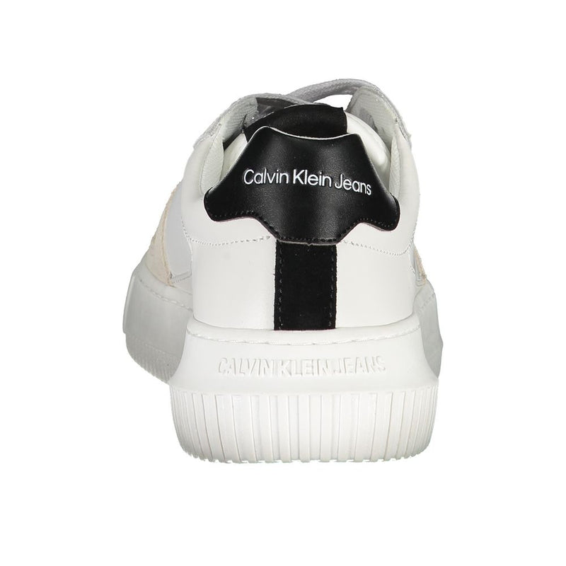 White Polyester Sneaker Calvin Klein
