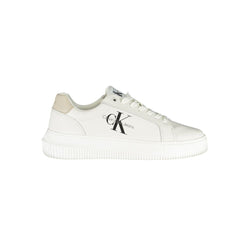 Chic White Lace-Up Sneakers with Contrast Details Calvin Klein
