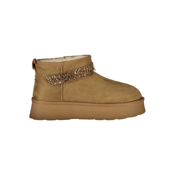 Brown Polyester Women Boot Laura Biagiotti