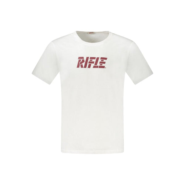 White Cotton Men T-Shirt Rifle