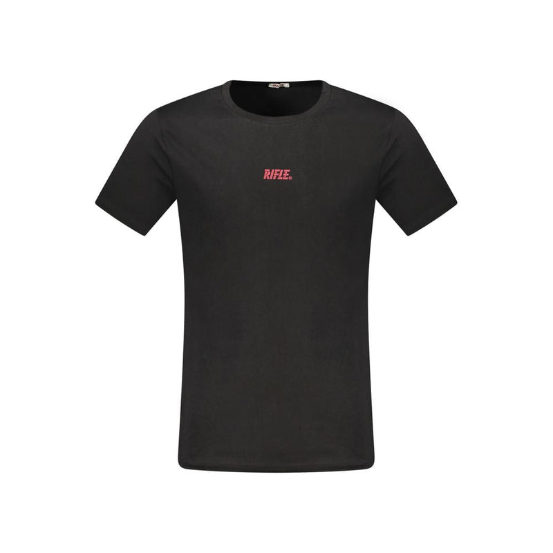 Black Cotton Men T-Shirt Rifle