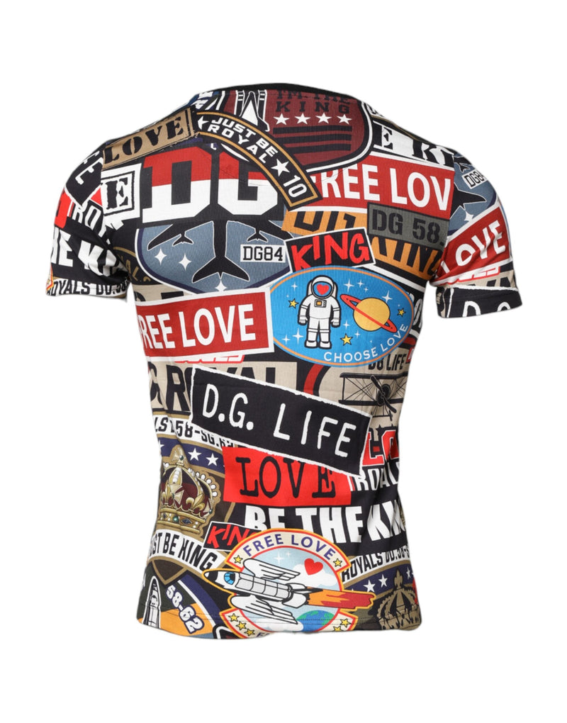 Multicolor Patchwork Cotton Crew Neck T-shirt Dolce & Gabbana