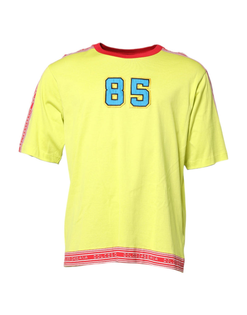 Green Cotton 85 Patch Crew Neck T-shirt Dolce & Gabbana