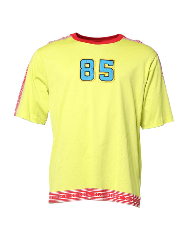 Green Cotton 85 Patch Crew Neck T-shirt Dolce & Gabbana