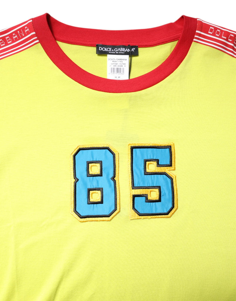 Green Cotton 85 Patch Crew Neck T-shirt Dolce & Gabbana
