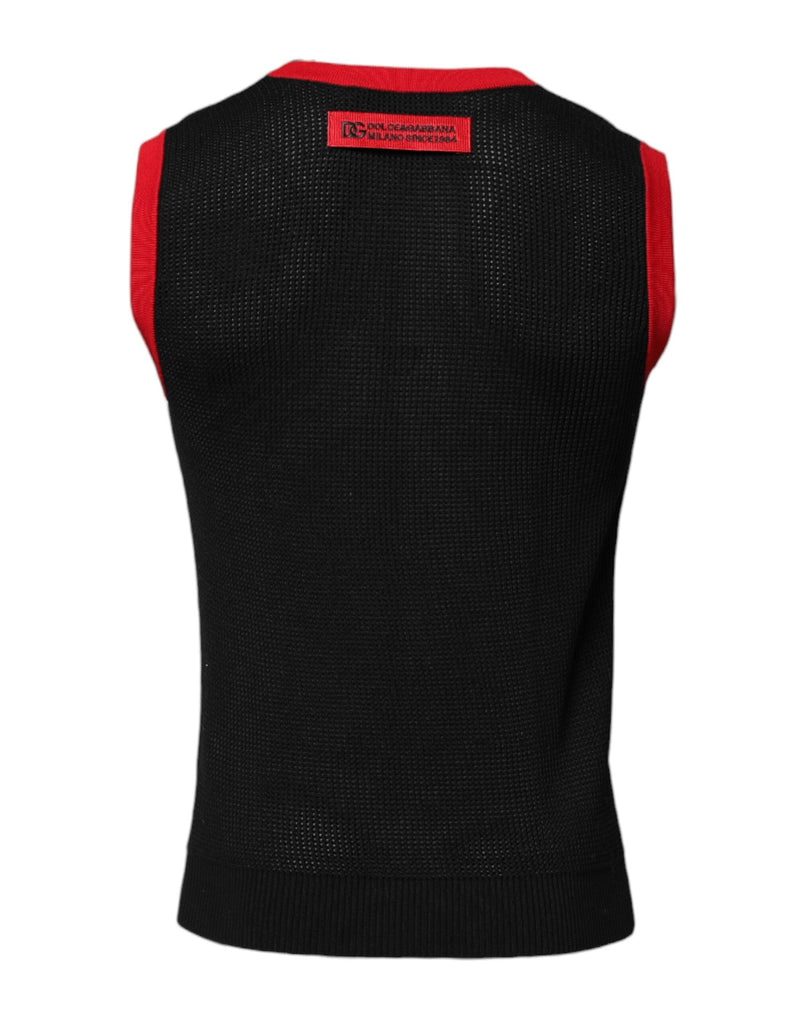 Black Cotton Slim Fit Round Neck T-shirt Dolce & Gabbana