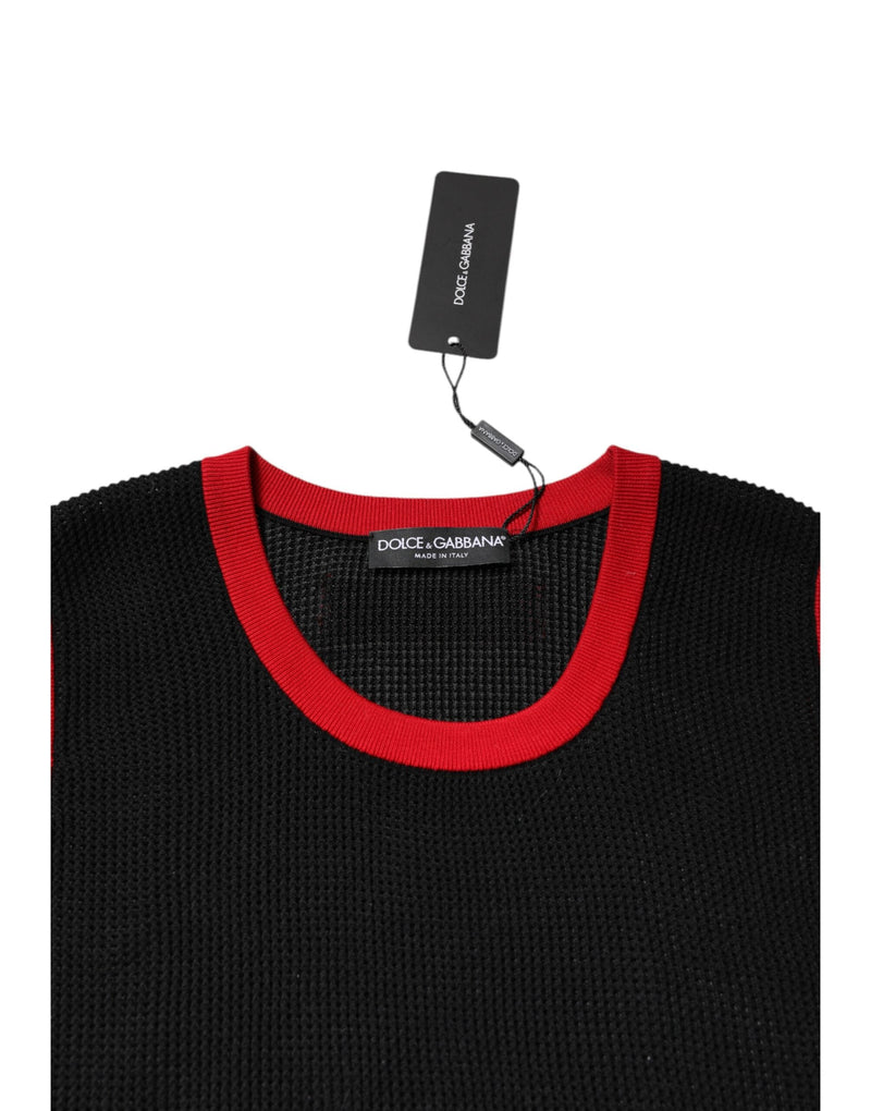Black Cotton Slim Fit Round Neck T-shirt Dolce & Gabbana