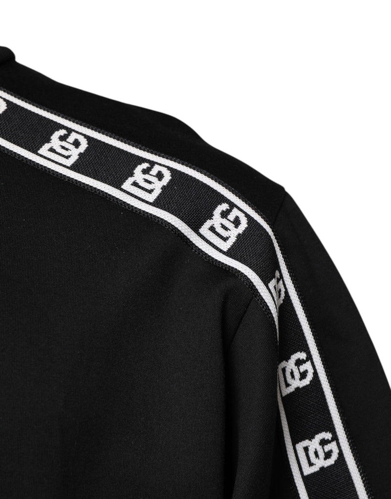 Black Cotton DG Print Turtleneck T-shirt Dolce & Gabbana