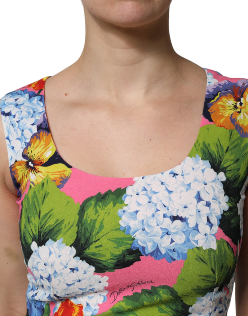 Multicolor Floral Sleeveless Sheath Dress Dolce & Gabbana