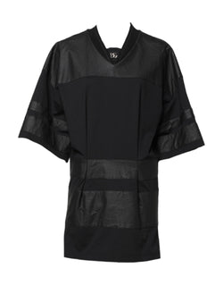 Black Cotton Short Sleeves V-neck T-shirt Dolce & Gabbana