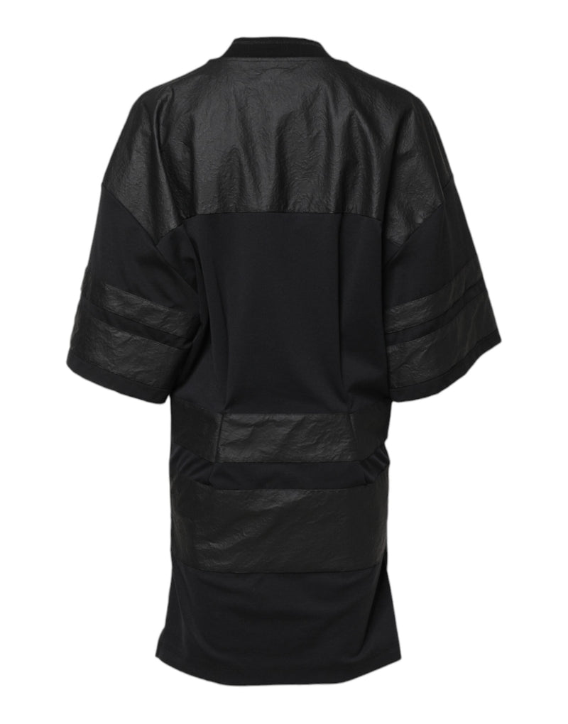 Black Cotton Short Sleeves V-neck T-shirt Dolce & Gabbana