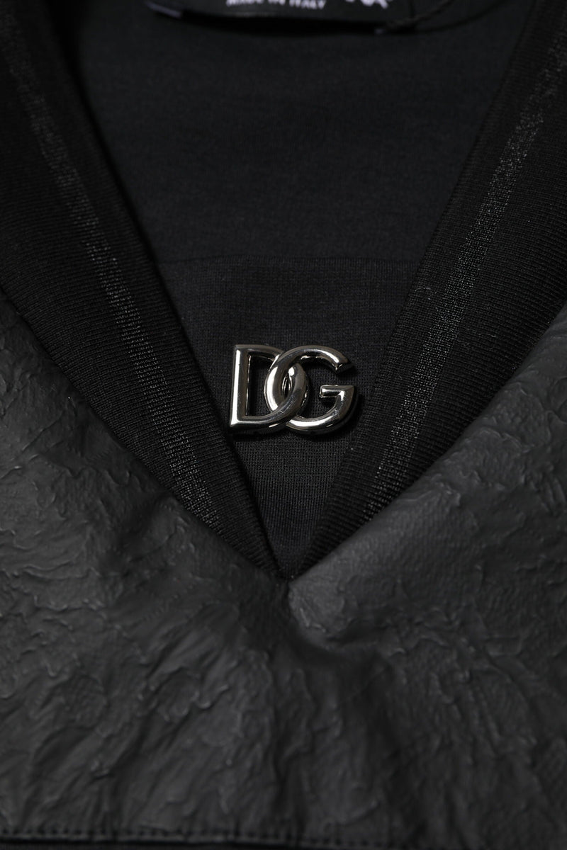 Black Cotton Short Sleeves V-neck T-shirt Dolce & Gabbana