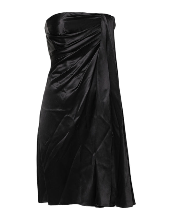 Black Strapless Sheath A-line Mini Dress Dolce & Gabbana