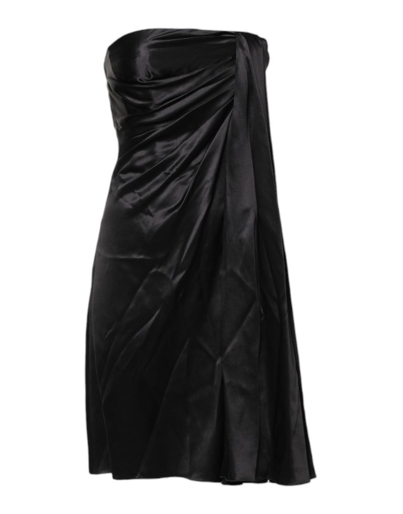Black Strapless Sheath A-line Mini Dress Dolce & Gabbana
