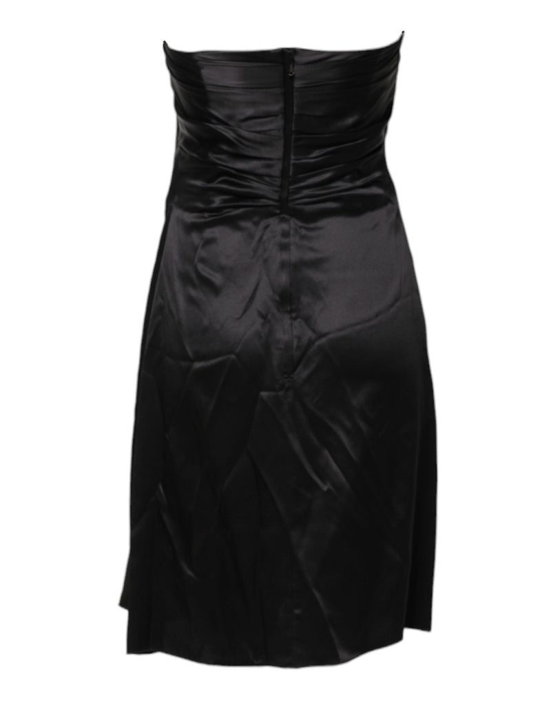 Black Strapless Sheath A-line Mini Dress Dolce & Gabbana