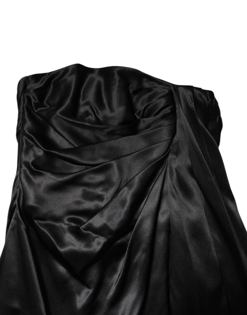 Black Strapless Sheath A-line Mini Dress Dolce & Gabbana