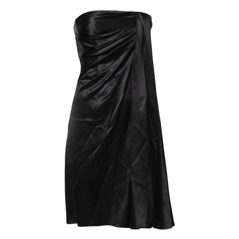 Black Strapless Sheath A-line Mini Dress Dolce & Gabbana