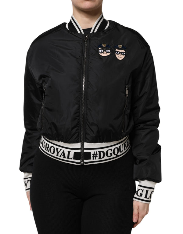 Black Nylon #DGFamily Full Zip Bomber Jacket Dolce & Gabbana