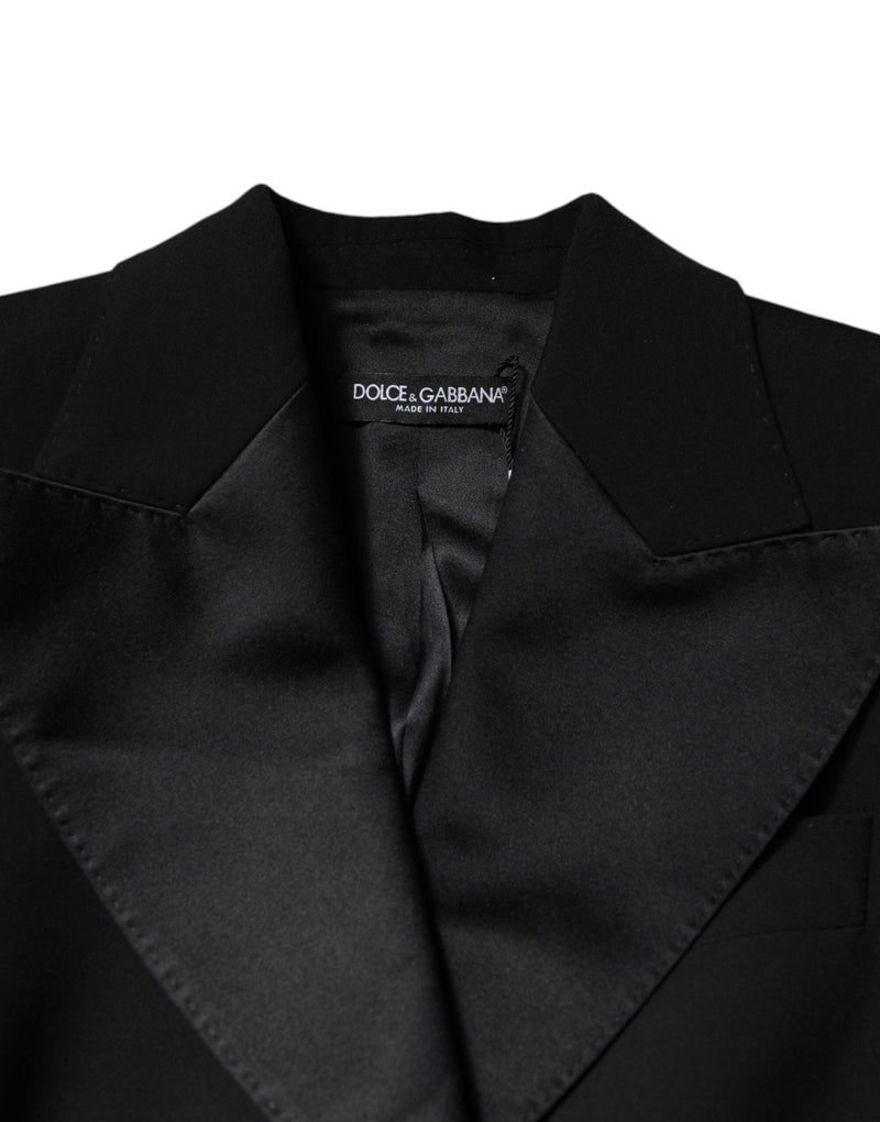 Black Wool Jumpsuit Dress Women Coat Jacket Dolce & Gabbana