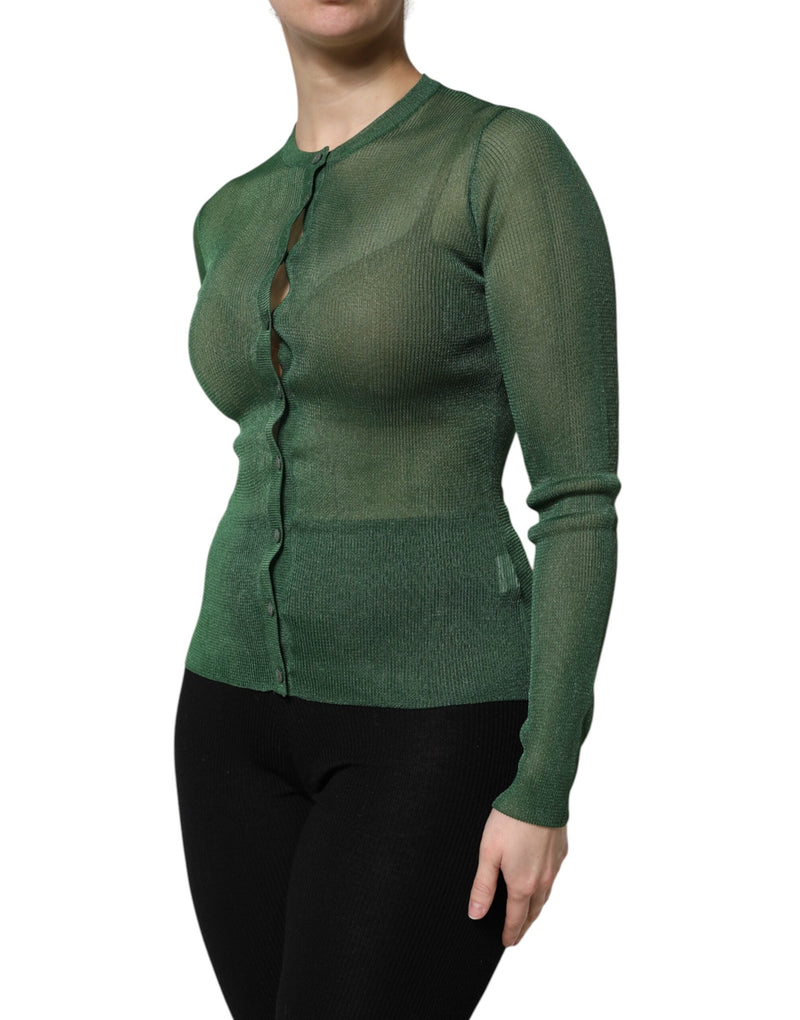 Green Polyester Long Sleeves Cardigan Sweater Dolce & Gabbana