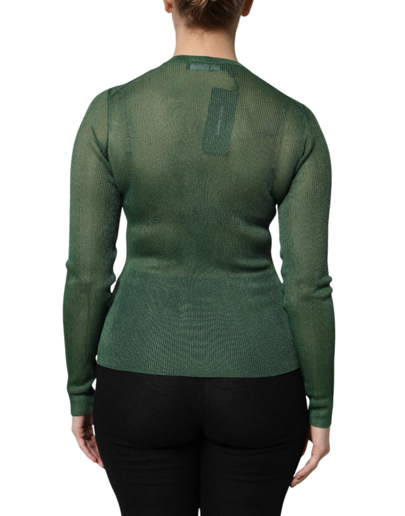 Green Polyester Long Sleeves Cardigan Sweater Dolce & Gabbana