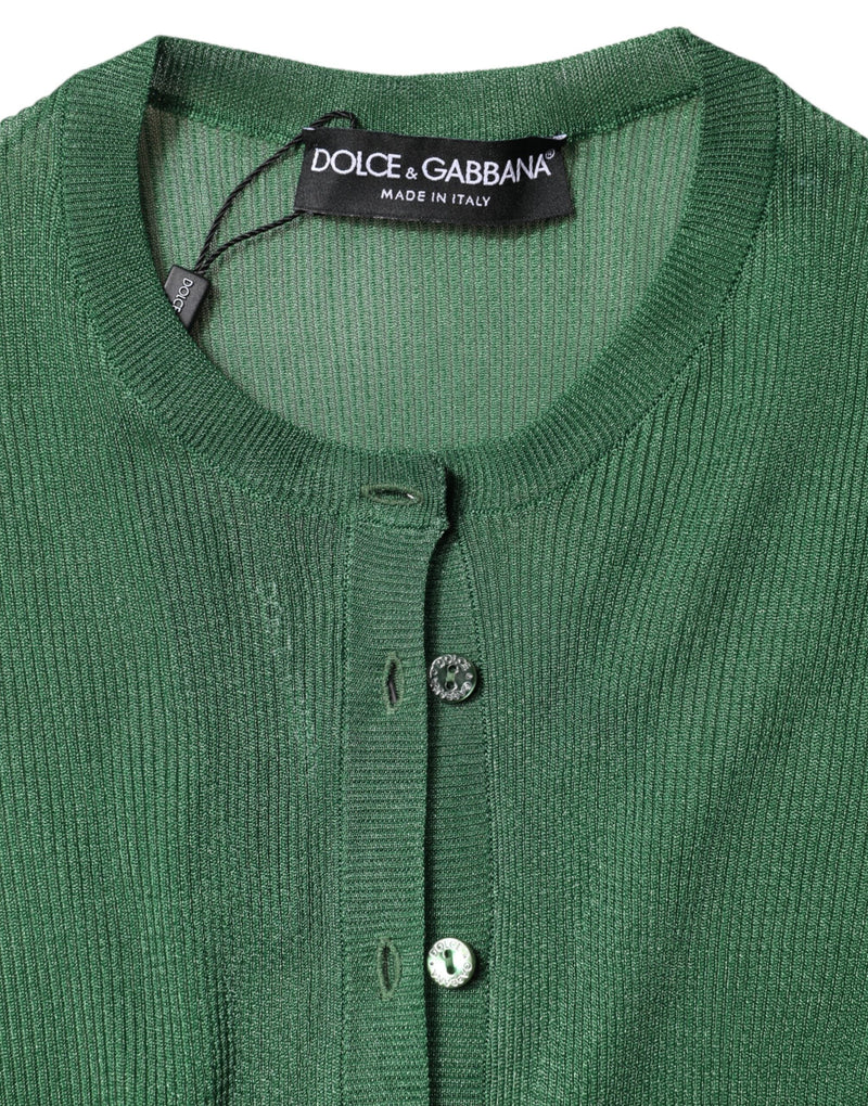 Green Polyester Long Sleeves Cardigan Sweater Dolce & Gabbana