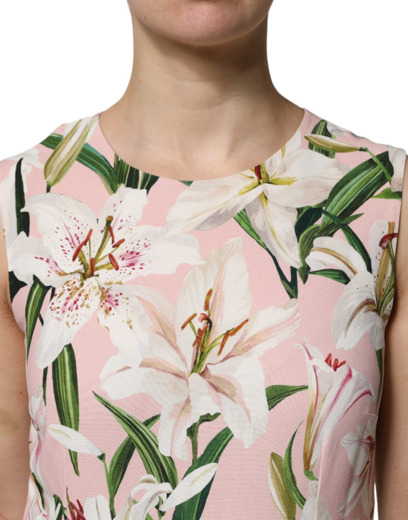 Multicolor Floral Print Round Neck Tank Top Dolce & Gabbana