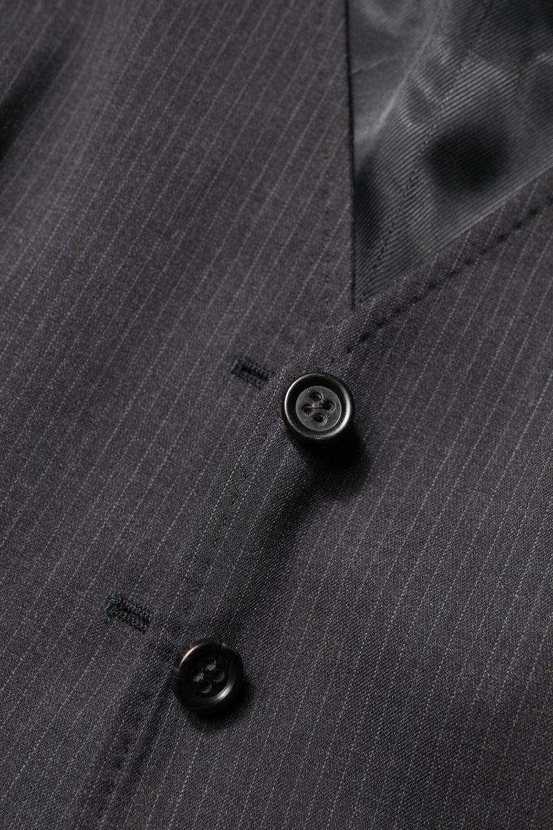 Black Striped Button Down Sleeveless Vest Top Dolce & Gabbana