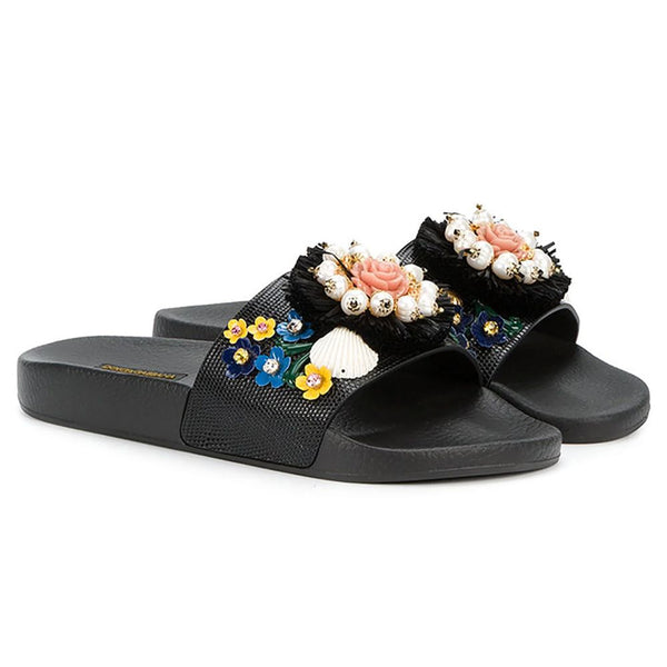 Black Cotton Sandal Dolce & Gabbana