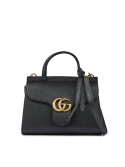 Black Leather GG Marmont Handbag Gucci