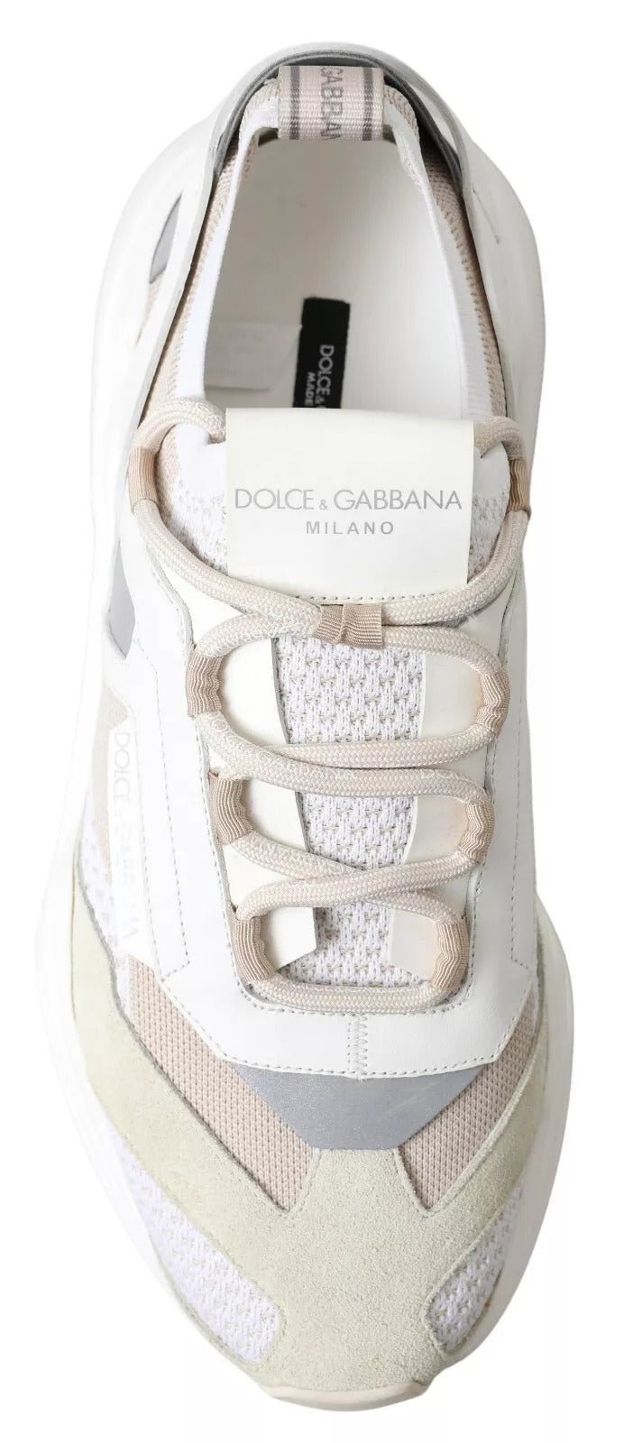 Sneakers White Beige Leather Sport DAYMASTER Shoes Dolce & Gabbana