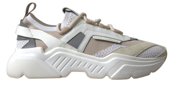 Sneakers White Beige Leather Sport DAYMASTER Shoes Dolce & Gabbana